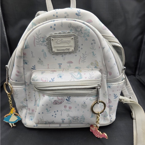 Disney Loungefly White Alice in Wonderland Backpack - Picture 6 of 7